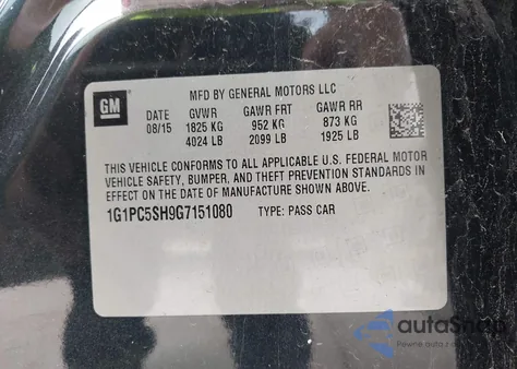 2016 Chevrolet Cruze Limited Ls Auto z USA, uszkodzony, nr VIN 1G1PC5SH9G7151080